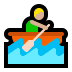 🚣🏼‍♂️ man rowing boat: medium-light skin tone display on Windows